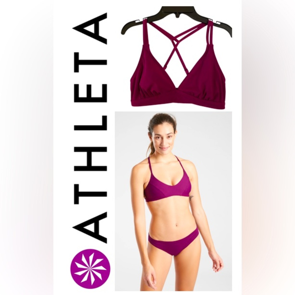 ✂️ 3/$25! Athleta Tide Bocasp Triangle Bikini Top in Velvet Plum Size XS